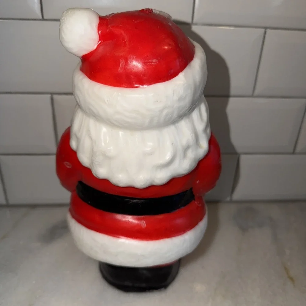 Vintage Christmas Santa‎ Claus Head Face Wax Candle 11 inch